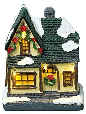 LICHENGTAI Weihnachtsdorf Mit Beleuchtung, 3D Miniatur Weihnachtsstadt mit Schneedekoration Weihnachtsdorf LED Lichthäuser Weihnachtsszene Dekoration Led Weihnachtsdeko Weihnachtsdorf Häuser