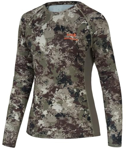 BASSDASH Women’s Camo Hunting Shirt Long Sleeve UPF 50+ Sun Protection Performance Tee Fishing Hiking