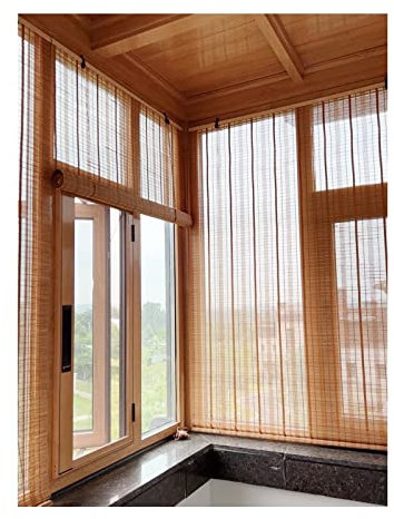 Tende in Bambu Da Esterno - Tende A Rullo Per Interni -Tapparella Avvolgibile Bamboo, Oscurante Traspirante Tenda - Per Giardino Balcone Porta Finestra,W160xH250cm/W62.99xH98.42in