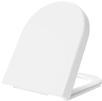 Grünblatt Premium Duroplast WC Sitz mit Absenkautomatik, abnehmbar zur Reinigung (D-Form weiß)