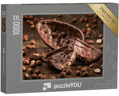 Puzzle 1000 Teile XXL „Köstliches gefülltes Schokoladen-Ei mit Haselnüssen“ – aus der Puzzle-Kollektion Schokolade