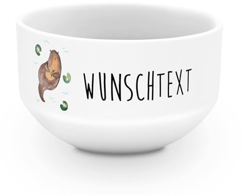 Mr. & Mrs. Panda Personalisierte Schale Otter Seerose - Geschenke, personalisiert, Müslischüssel, Seeotter, Schüssel, Lieblingstag, Wasser, Suppenschüssel, Fluss, Müslischale