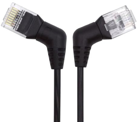 NFHK CAT6 UTP Connettore maschio a maschio, ad angolo di 360 gradi, girevole, RJ45, 8P8C, 1000 Mbps, per rete LAN Ethernet, 100 cm