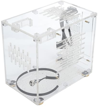 Custodia Mini ITX in Acrilico Trasparente, Custodia per Computer Portatile Mini-ITX, Telaio in Acrilico Trasparente, Raffreddamento Ad Aria Aperta a 360 Gradi, Custodia per