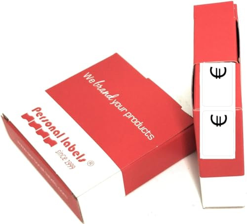 500 Etiquetas adhesivas Euro para indicar precio, tamaño 18 x 32 mm