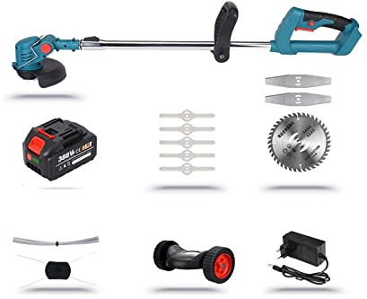 MEIVIYA Tagliabordi e molatrice Tagliaerba Elettrico da 1800 W Tosaerba a Batteria Tagliasiepi Potatura elettrica da Giardino Portatile Regolabile(1 Battery Set)
