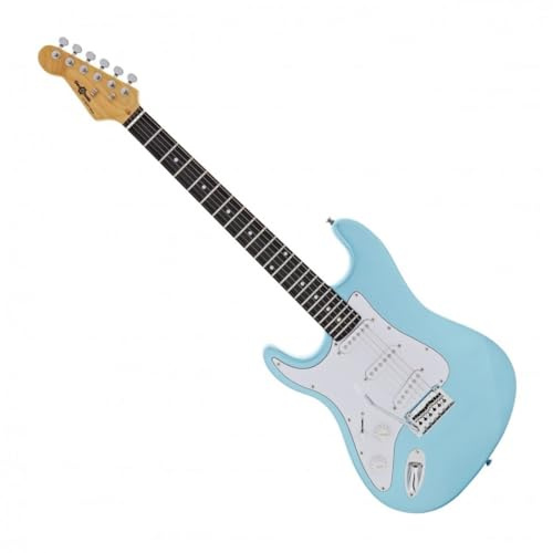 Linkshänder E-Gitarre mit 15W Gitarrenverstärker & Zubehör LA Select von Gear4music, Blau Metallic