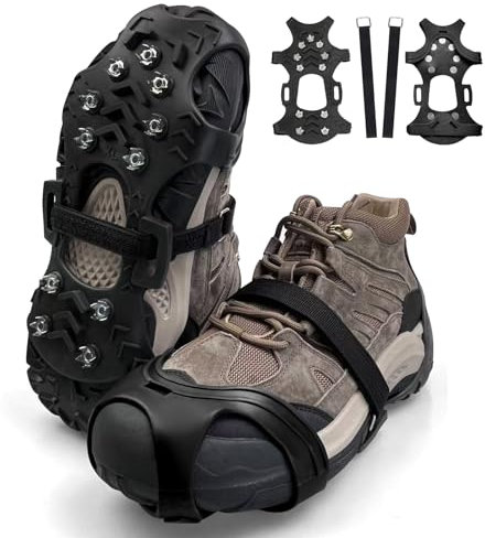 Schuhspikes Ice Schuhkrallen Eisspikes, Steigeisen für Bergschuhe, Schnee-Grip-Stollen über Schuh, Schuhkrallen Anti-Rutsch Schuhspikes für Walking, Joggen, Klettern und Wander (XL)