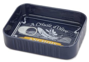Balvi Cuenco Aperitivo Conserverie Anchois Color Azul Diseño Retro de conserva de anchoas Cerámica