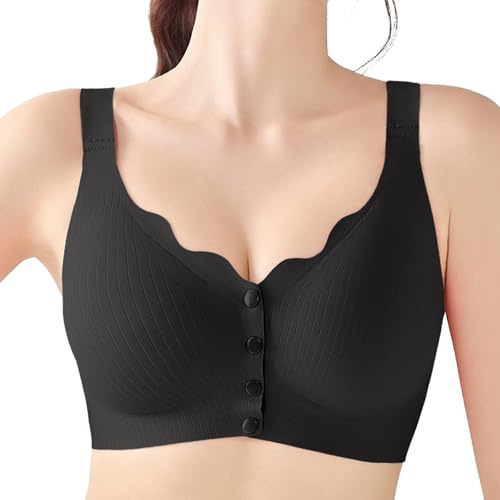 OXYIBRAS Jelly Front Closure Wireless Bras for Women Comfortable Support Bralette Soft Post Surgery Everyday Bra