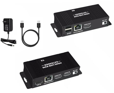 Extender HDMI KVM USB over IP Ethernet 1080p 60hz fino a 60 m diretto 1 a 1 Extender su CAT5e CAT6 a molti switch over Gigabit, supporta tastiera e mouse