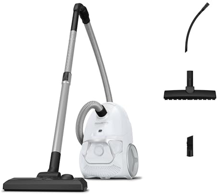 Rowenta Compact Power Aspirateur avec sac, Moteur basse consommation de 900W max, Compact, Haute filtration, 3L RO3967EA, Blanc