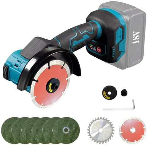 Smerigliatrice angolare senza fili per batteria Makita da 20 V, 12000 giri/min, smerigliatrice elettrica senza fili, motore brushless con 6 lame da 100 mm, per tagliare legno, plastica, metallo