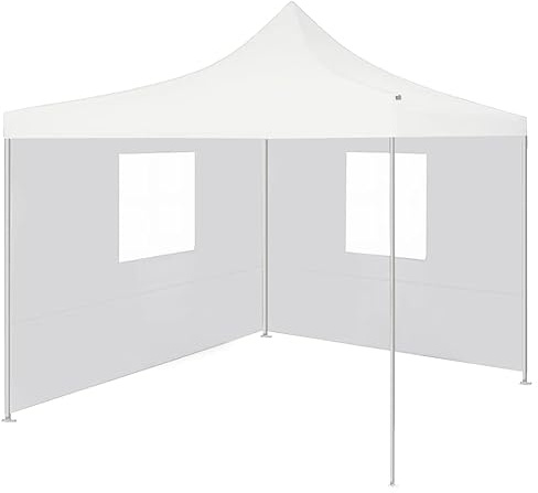 Professionellt hopfällbart festtält med 2 sidoväggar 3 x 3 m stålvit