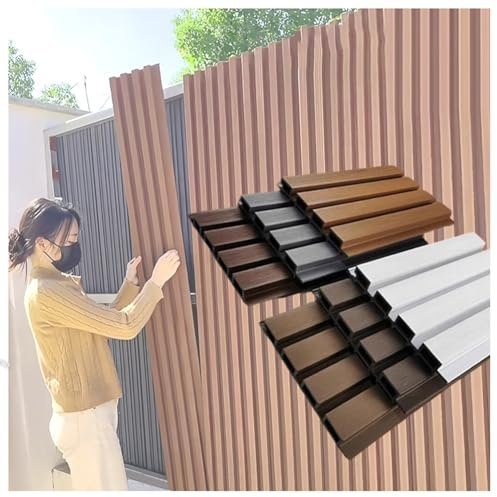 LXHELIVERY 1 Panneau De Clôture D'extérieur, Brise-Vue en Composite Bois-Plastique, pour Jardin, Terrasse, Clôture À Lattes, Panneau Mural Décoratif pour Patio Et Jardin(Brown-a,22x100 cm)