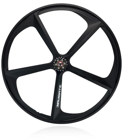 Ruedas Fixie 700C 5 Radios Llantas Delanteras Y Traseras De Magnesio Freno V 100/120 Mm para Bicicleta De Carretera De 23-28C(Rear Wheel)