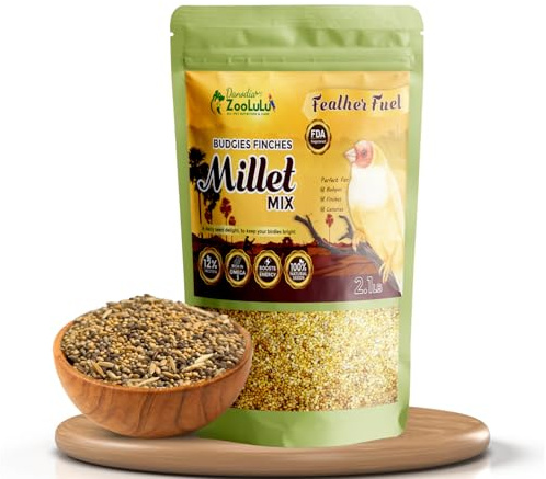 Danodia's Zoolulu Budgies & Finches Millet Mix (950g /2 lbs) | Bird Seed Blend for Budgies, Finches & Canaries | Daily Healthy Nutrition