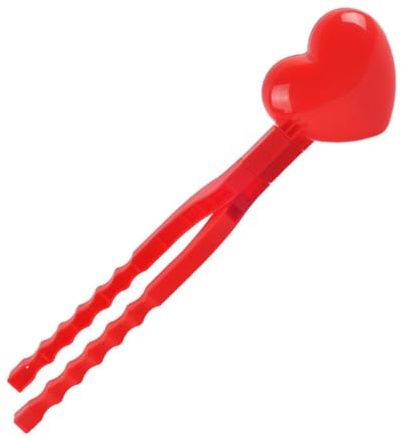 HEALSOPTHY Pince Boule de Neige en Forme de Cœur Rouge Taille L Outil Créatif pour Garçon Fille Clips Solides pour Jeux Hiver et Activités Extérieures