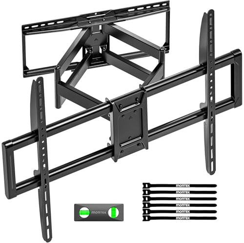 monTEK TV Wandhalterung für 50-100 Zoll Fernseher bis 75 kg, Schwenkbar Neigbar Wandhalterung Fernseher mit Ausziehbar Doppelarm 638mm, TV Halterung für extra Starke XXL TV, Max VESA 900 x 600 mm