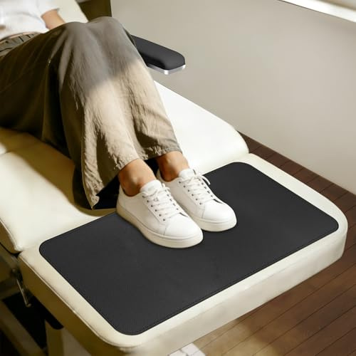 CGBE Hygieneauflage für Kosmetikliegen & Massageliegen 60x40cm-Schwarz | Weiche Mikrofaser-PU-Leder Fußauflage für Liegen, Faltbares Wasserdichtes Polste für Studio, Praxis und Haushalt.