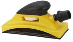 Opatiny Adjustable Handheld Sanding Block with Dust Extraction, Ergonomic Grip and PushKnob Adjustment Automotive Paint Restoration, Yellow
