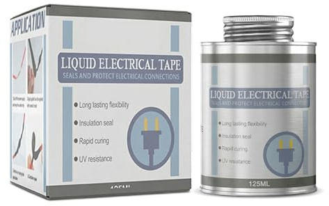 Adhesivo Aislante Líquido, Revestimiento Aislante para Cables, Cinta Aislantes, Secado Rápido e Impermeable, Apto para Todo Tipo de Cables y Aparatos Eléctricos, Aislamiento de Cabless, Negro, 125ml