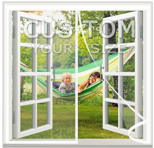 Mosquitera Magnética para Ventana a Medida–Adaptada a las Dimensiones Exactas de Tu Marco de Ventana–Instalación DIY Sin Taladros, Malla Autosellante para Ventanas de Terraza, Correderas y Francesas