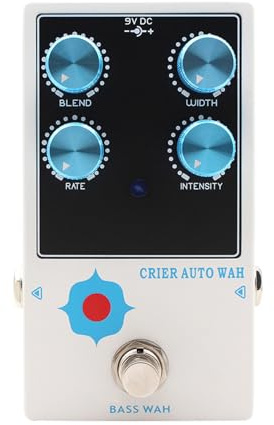 CHICIRIS Baseffektpedal Auto Wah-pedal i Aluminium med True Bypass och 4-knoppskontroll 15 MA Dynamic Response Stompbox för Basgitarrövningsinspelning Liveframträdande