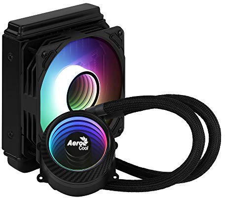 Aerocool MIRAGEL120, Refrigeración Líquida CPU, Ventilador 12cm ARGB, TDP 200W, Negro