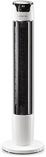 TROTEC Turmventilator TVE 40 T – 45 Watt, Oszillation 60°, 6 Stufen, 111 cm groß, sehr leise, mit Fernbedienung, Timer, LED-Display, Abschaltfunktion
