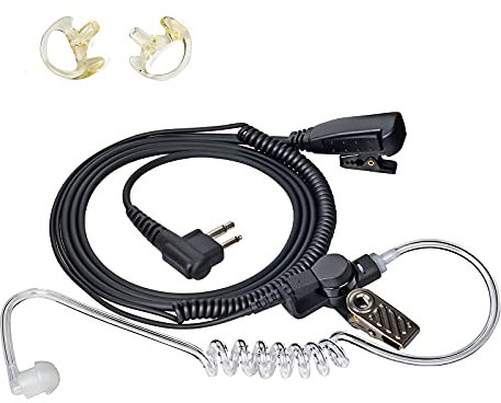 UAYESOK Covert Security Earpiece Walkie Talkie Headset for Motorola 2 Pin XT420 XT460 CP040 GP300 DP1400 CLS1110 CLS1410 Hytera Radio with Air Covert Acoustic Tube PTT Mic Microphone