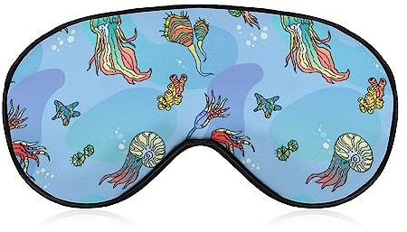 Under Sea World Schlafmaske, Augenschutz zum Schlafen, Augenbinde mit verstellbarem Riemen, blockiert leichtes Nachtschlaf, Reisen, für Männer und Frauen