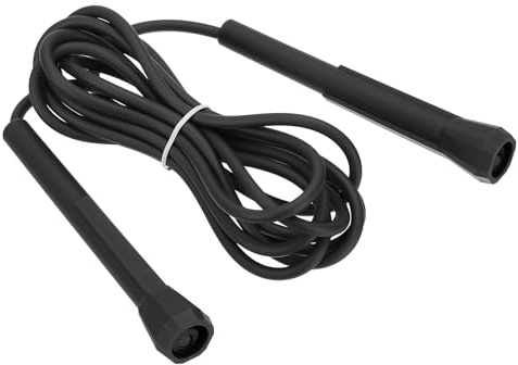 PATIKIL Cuerdas de Saltar para Fitness Cuerda de Saltar Ajustable de Pvc Sin Enredos para Adolescentes y Adultos Principiantes Negro
