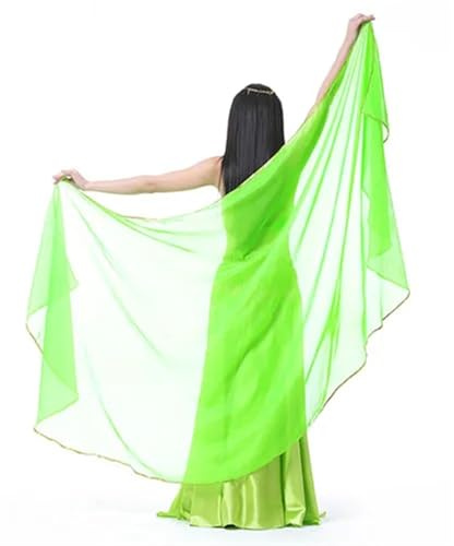 LPHFDCS Bauchtanzschleier 1 stücke Frau Bauchtanz Chiffon Schleier Tanz Tanzen Kostüm Chiffon Schal Schleier 250 * 120CM Bauchtanz-Schal(Light Green)