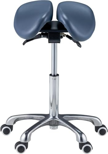 Master Massage Berkeley Ergonomic Split Style Saddle Rolling Stool - Dentist Stool in Royal Blue