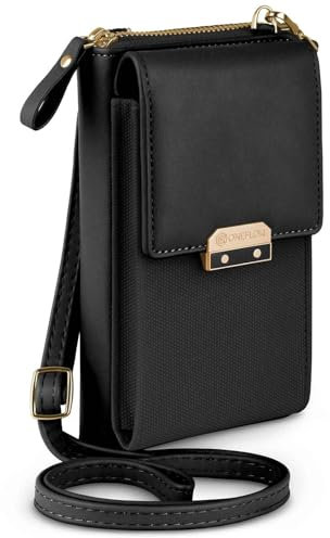 ONEFLOW Bliss Purse für Huawei nova 5T Handytasche zum Umhängen Damen mit Portemonnaie, Handy Umhängetasche mit Geldbörse und Handyfach, Kleine Handtasche, Schwarz