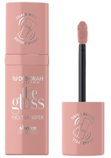 Deborah Milano – The Gloss, läppglans, ingen överföring, N.01 Nude Look, läppglans med lätt täckning och hög glans, 4 ml