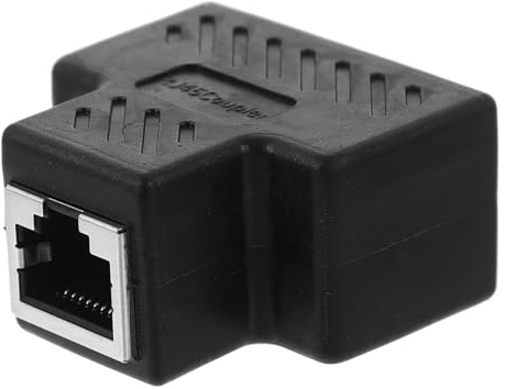 FUNNETOYU Rj45 1 to 2 Ethernet Splitter High Speed Network Splitter Adapter for Lan Internet Connection Black Single Device Internet Sharing