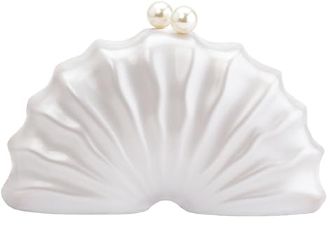 MR Clutch Purses for Women Acrylic Evening Clutch Purses for Women Wedding Purse Cocktail Party Prom, Pearl White