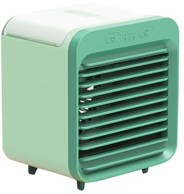 Ventilador portátil de aire acondicionado evaporativo refrigerado por agua con caja de hielo, recargable, 3 velocidades de viento ajustables, mini ventilador alimentado por batería