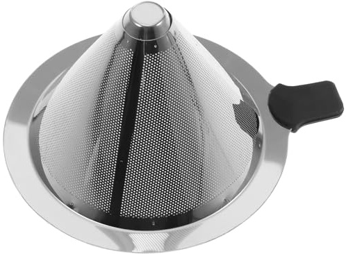 Veemoon Filtre à Café Inox Réutilisable à Maille Fine pour Infusion Directe Entonnoir de Cuisine Créatif Compatible Cafetière et Expresso