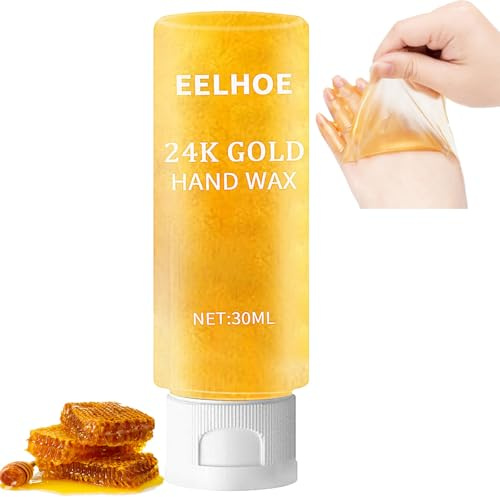 24K Gold & Honig Peel-Off Handmaske – Intensive Feuchtigkeit & Glättende Reparatur für Rauhe Hände, Abziehende Peeling-Handmaske für Männer & Frauen, 30ml für rauhe Haut (Yellow-1pc)
