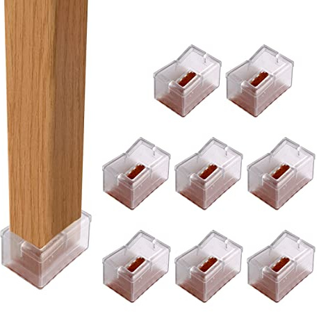 Andux GJZJD-01(15#) - Set di 8 protezioni rettangolari in silicone per sedie e gambe
