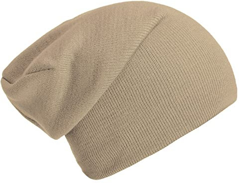 DonDon Mütze Herren Mütze Damen Wintermütze Slouch Beanie - Beige