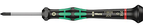Wera 2050 Kraftform Micro Phillips Screwdriver, PH 0 x 40 mm, 05118026001, Black and Green