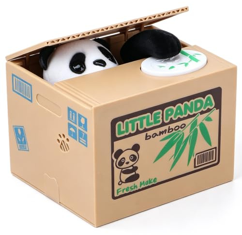 Xrten Elektronische Spardose, Elektronische Panda Sparbüchse für Kinder und Erwachsene, Kleine Sparkasse Gelddose Geschenk für Kinder für Kleingeld