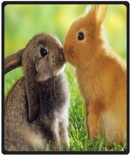 YISUMEI - 150 x 200 cm Decke - EIN Paar niedliche Flauschige Häschen Fleecedecke,Kaschmir-Gefühl Kuscheldecke Geeignet für Bett oder Sofa