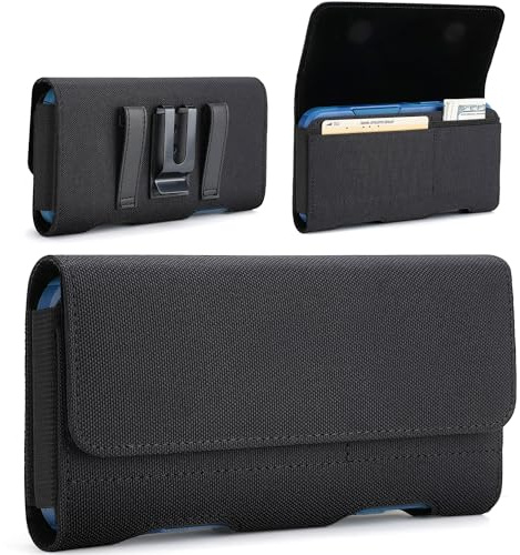 BECPLT iPhone 14 Pro Max Clip Ceinture Housse, iPhone XS Max Étui Ceinture Nylon de Téléphone Protection Porte-Cartes en Holster Clip Coque pour iPhone 13 Pro Max, 8 Plus 7 Plus, 6s Plus, S23+ S22+
