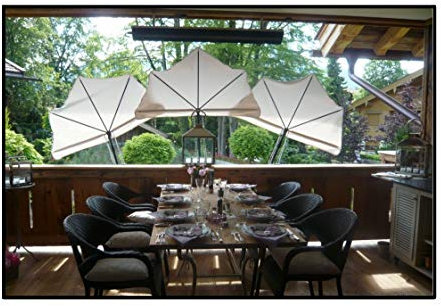 ALS MARKISEN ERGÄNZUNG - Kleiner Balkon SONNENFÄCHER - Natur - hoher UV Schutz mit MULTIHALTER - Produktion Baden WÜRTTEMBERG - First