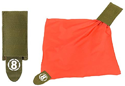 KOSxBO® Airsoft Deathrag - Taktische Molle Weste Oliv - grün - Softair Hittuch - Warnweste - Hit Tuch - Tasche grün - orange Softair Zubehör Ausrüstung Airsoft